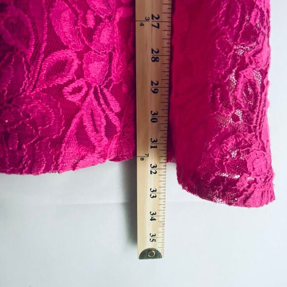 Free People Miles of Lace Mini Dress Hot Pink Sz XS Boho Layer Sleeveless beach - Picture 6 of 7